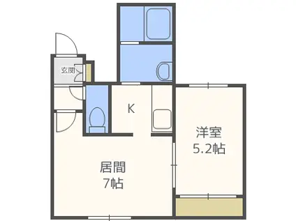 ガレリア南平岸(1LDK/4階)の間取り写真