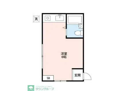 コーポクロサ(ワンルーム/1階)の間取り写真