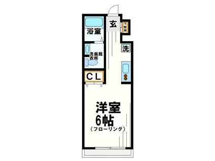 クレセール調布B(1K/1階)の間取り写真