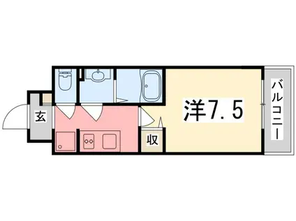 MISTRAL姫路駅前VI東駅前町(1K/7階)の間取り写真