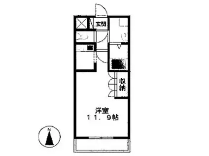 トゥルース(1K/2階)の間取り写真