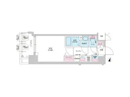 プレサンスブルーム東三国(1K/14階)の間取り写真