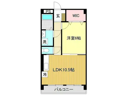 マリベールアスカII(1LDK/2階)の間取り写真