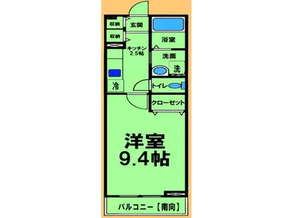 ライフ・スクウェア(1K/2階)の間取り写真