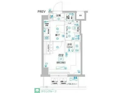 セジョリ横浜鶴見III(1K/8階)の間取り写真