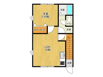 ロワジール三愛E(1LDK/2階)の間取り写真