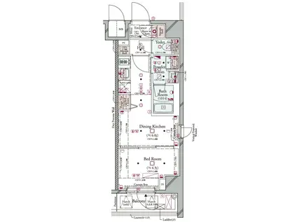 コンシェリア横濱 (1DK/2階)の間取り写真