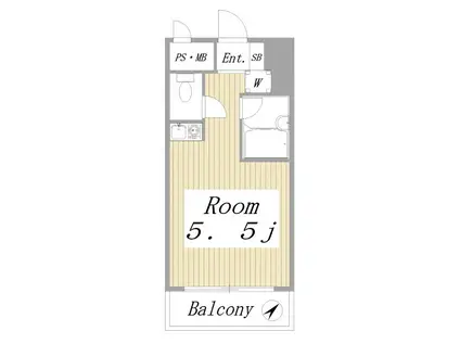 川崎アーバンリズ(ワンルーム/5階)の間取り写真