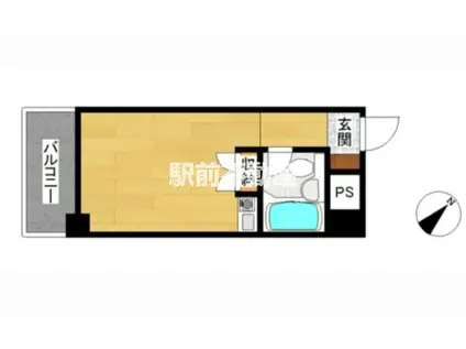 豊国スカイマンション国分(ワンルーム/2階)の間取り写真