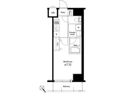 ハーモニーレジデンス門前仲町(1K/6階)の間取り写真