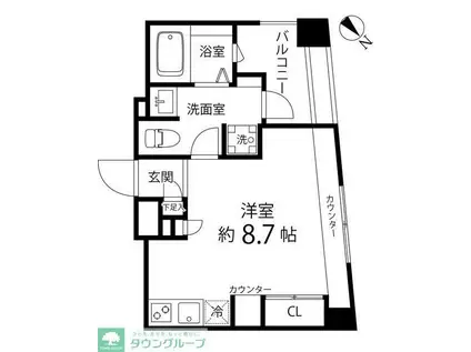 レニール本駒込(ワンルーム/4階)の間取り写真