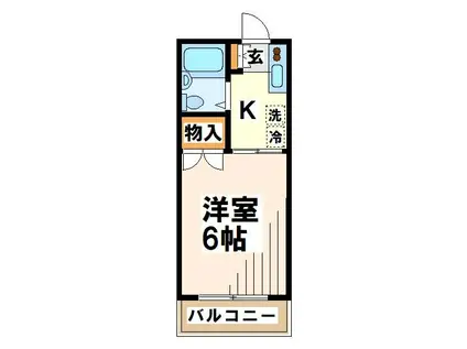 第一コーポ市瀬(1K/1階)の間取り写真