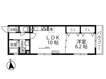 YAMANE/ヤマネ(1LDK/3階)の間取り写真