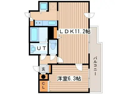 アルファコート琴似(1LDK/3階)の間取り写真