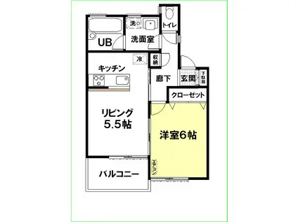 アーバニズム68(1LDK/2階)の間取り写真