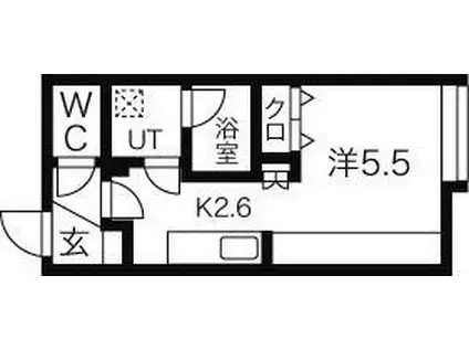 KIRA(1K/2階)の間取り写真