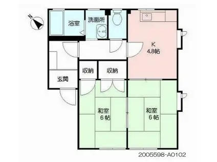 ITS FACE(2K/1階)の間取り写真