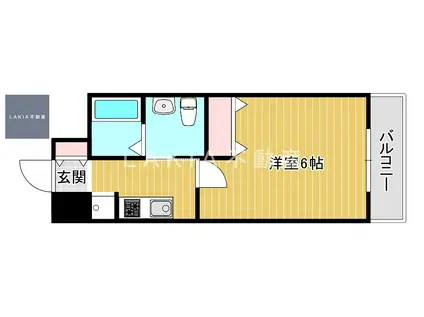 エステムプラザ難波ウエストII プレディア(1K/2階)の間取り写真