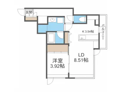 桂和レジデンス裏参道(1LDK/4階)の間取り写真