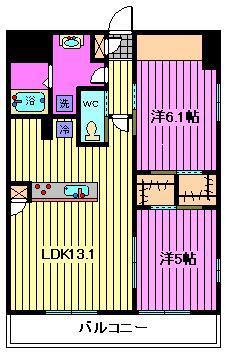 コイケレジデンス(2LDK/9階)の間取り写真