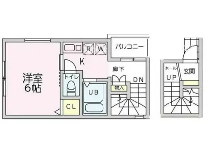 LIAN(1K/2階)の間取り写真