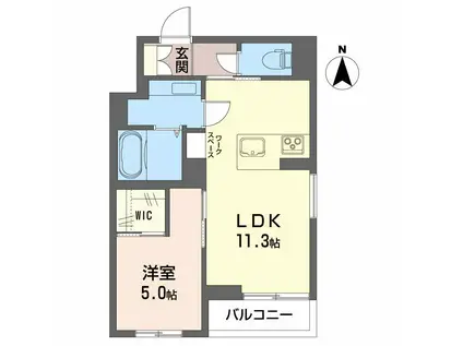 リベラ美沢(1LDK/3階)の間取り写真