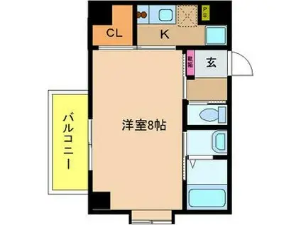 エレガンス長居(1K/2階)の間取り写真