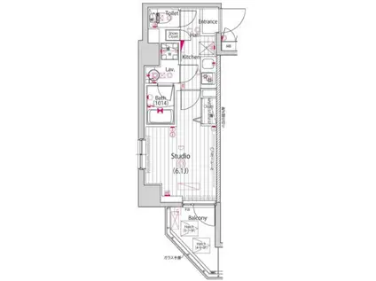 ガーラ横濱関内グランドステージ(1K/7階)の間取り写真