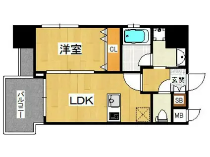 プライムアーバン博多(1DK/7階)の間取り写真