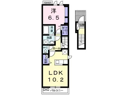 ベル ソレイユ A(1LDK/2階)の間取り写真