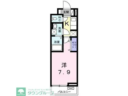 カインドハート深見台(1K/1階)の間取り写真