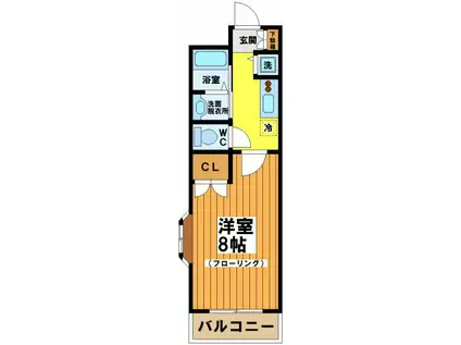 ヒルズ小林(1K/3階)の間取り写真