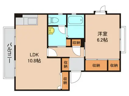 クレストコートD(1LDK/1階)の間取り写真
