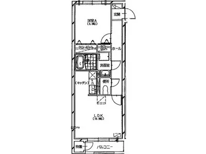 クリスタルリバー七番館(1LDK/3階)の間取り写真