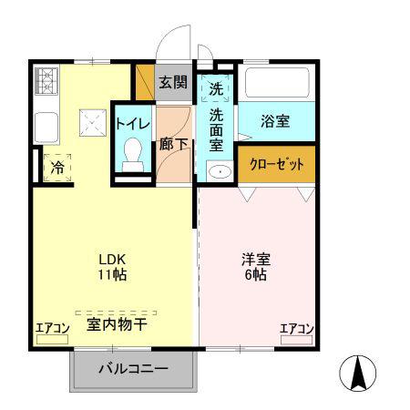 ポレール(1LDK/1階)の間取り写真
