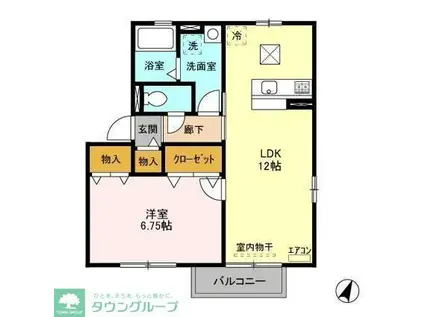 グロワール(1LDK/1階)の間取り写真