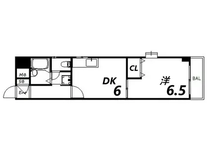 レヴィータ(1DK/2階)の間取り写真