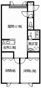 トーワ東7条 A棟(2LDK/1階)の間取り写真