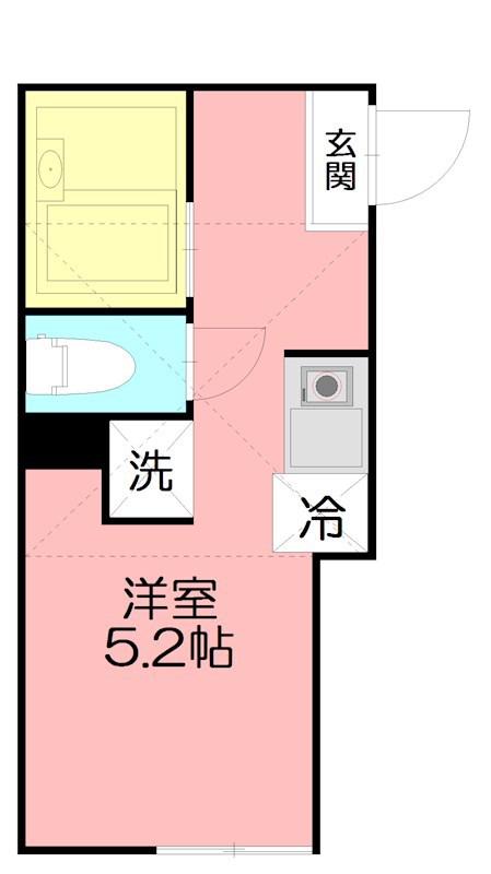 プライムテラス東海大学前III(ワンルーム/1階)の間取り写真