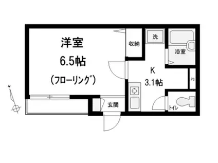 フラットウエル目白台(1K/2階)の間取り写真