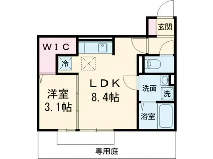 D-ROOM東浜町(1LDK/1階)の間取り写真