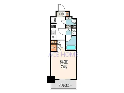 ザ・パークハビオ阿倍野昭和町(1K/12階)の間取り写真