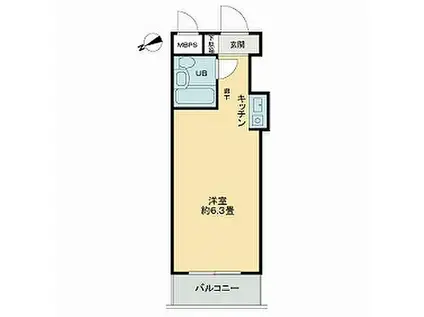 扶桑ハイツ四谷(ワンルーム/3階)の間取り写真