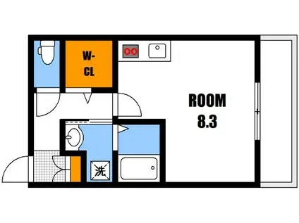 アップリッチ(ワンルーム/3階)の間取り写真