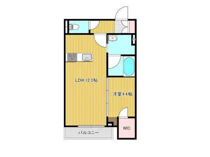 クレストタウン新都心(1LDK/2階)の間取り写真