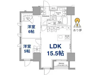 ザ・パークハビオ横浜関内(1LDK/12階)の間取り写真