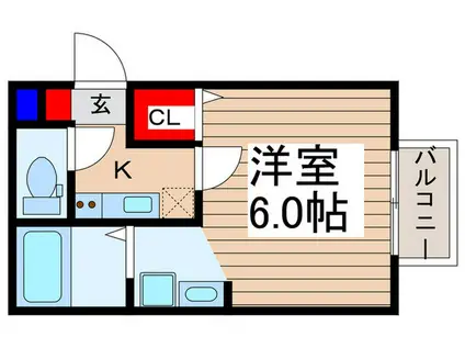 鶴ケ舞54AP(1K/2階)の間取り写真