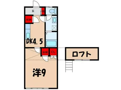 メゾンサフォーク(1DK/1階)の間取り写真