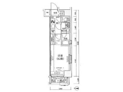ルフレプレミアム神楽坂(1K/5階)の間取り写真
