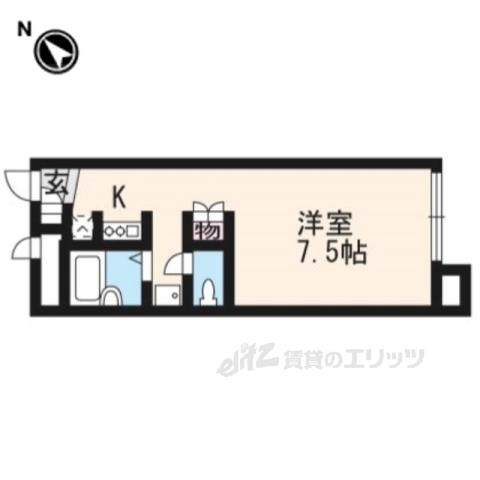 レオパレスイシナダ(ワンルーム/2階)の間取り写真